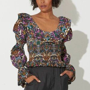 CLEOBELLA NWT Carmilla Mosaic Ikat Print Blouse Size XL